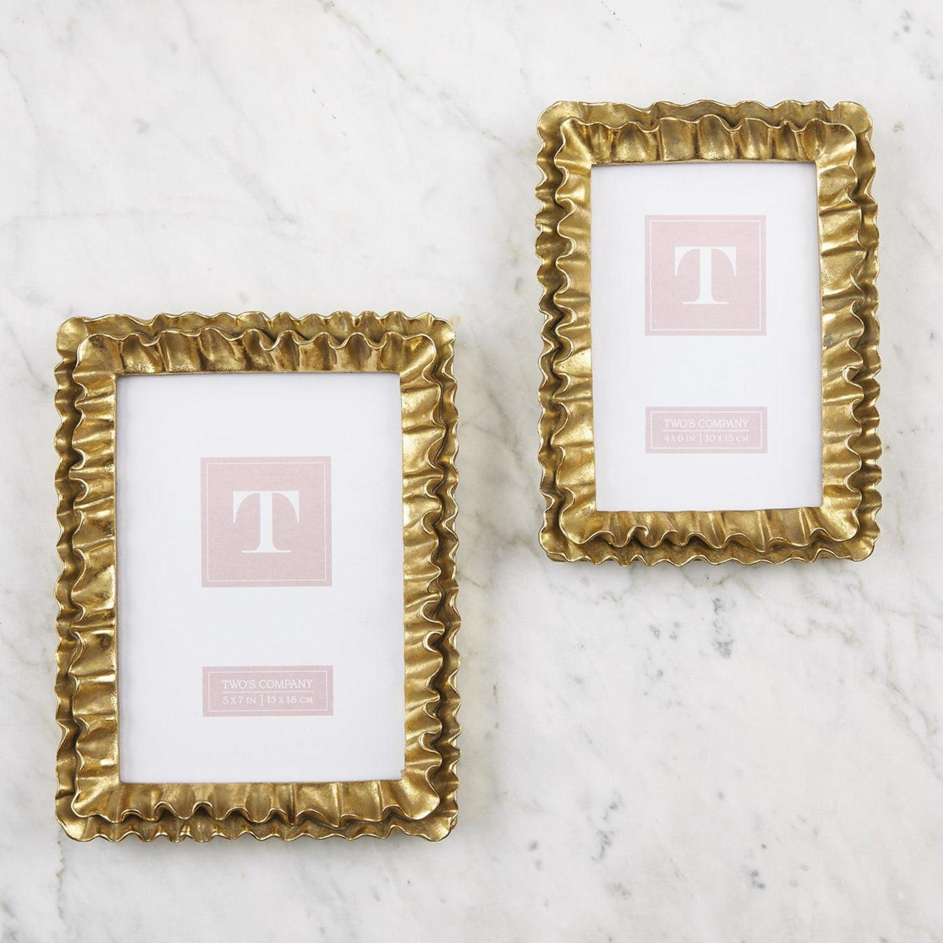 Gold Ruffles Photo Frame Set of 2