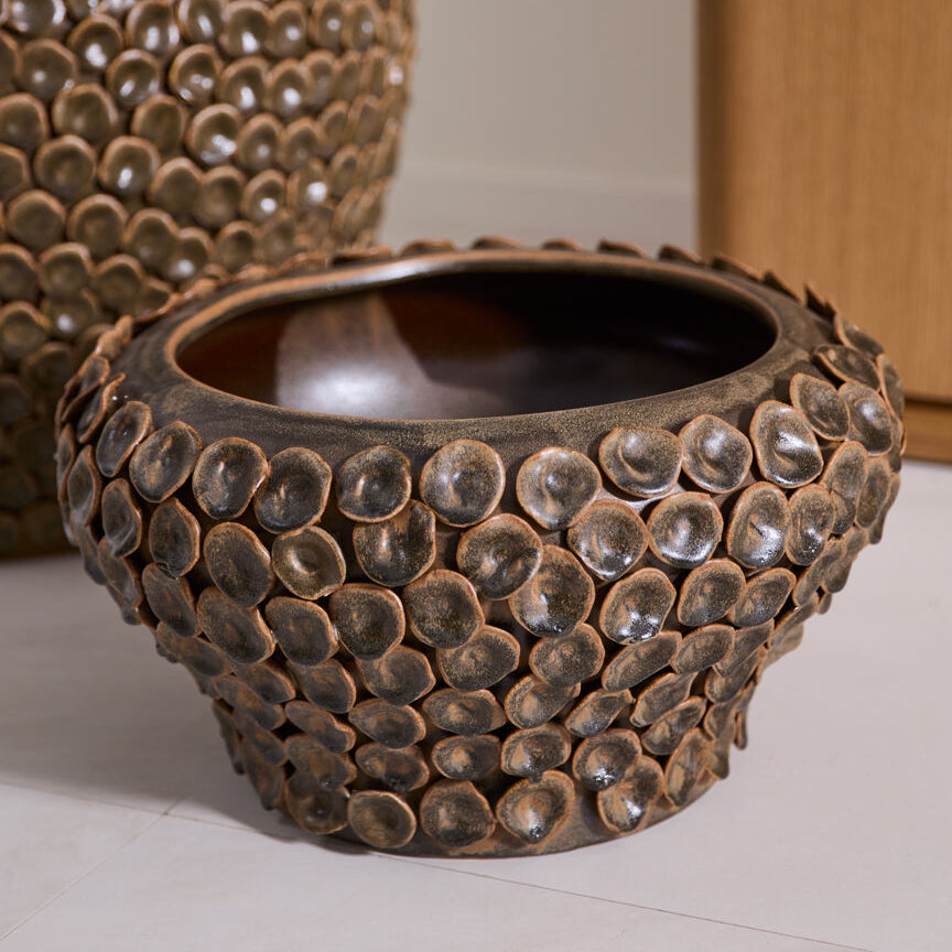 Nazim Planter, dark green ceramic planter