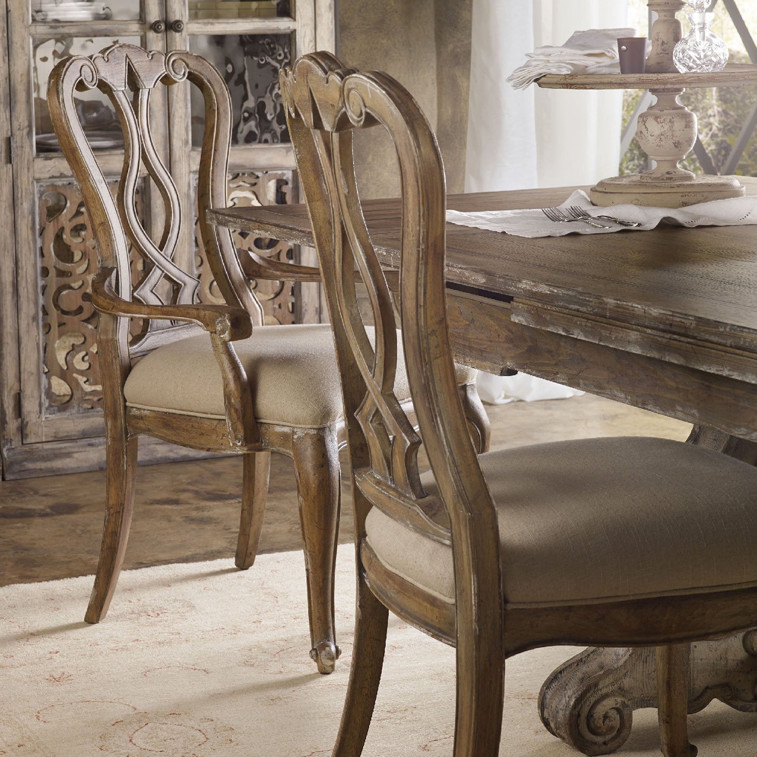 Hooker Furniture Chatelet Splatback Arm Chair Set of 2