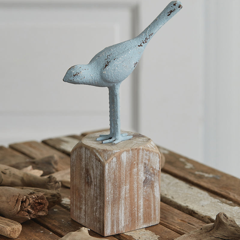 Cast Iron Blue Bird Sculpture