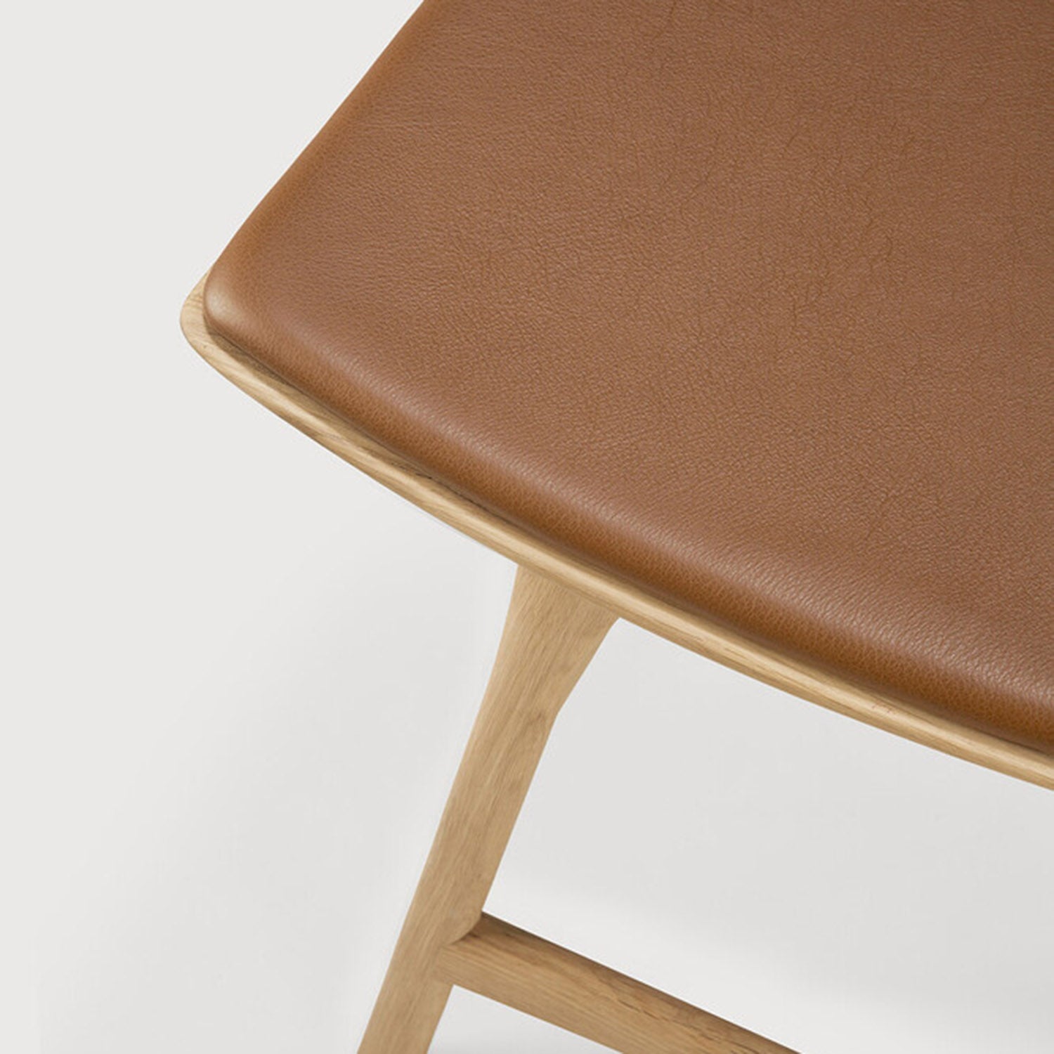 Ethnicraft Osso Oak Leather Stool