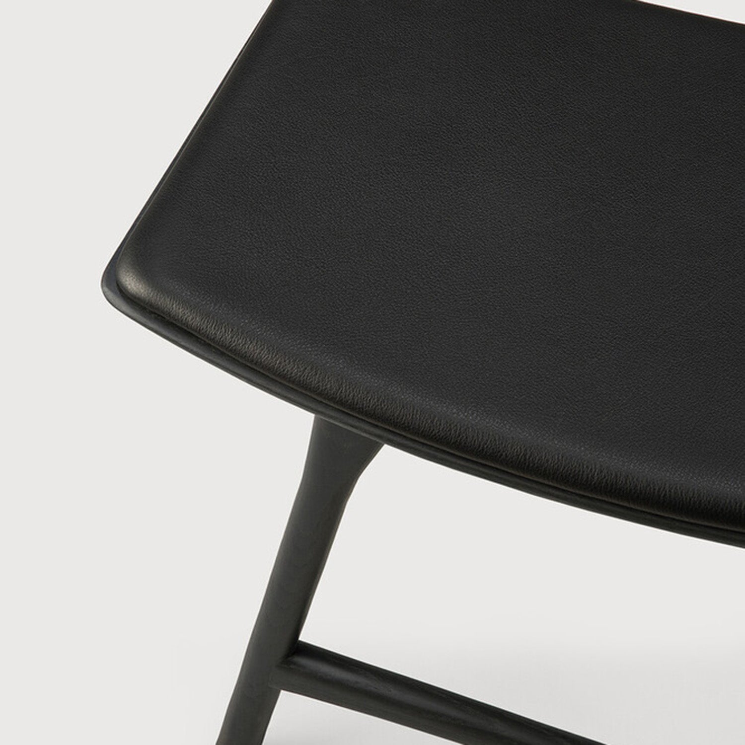 Ethnicraft Osso Oak Black Leather Stool