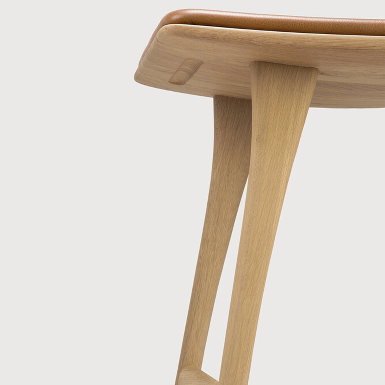 Ethnicraft Osso Oak Leather Counter Stool Set of 2