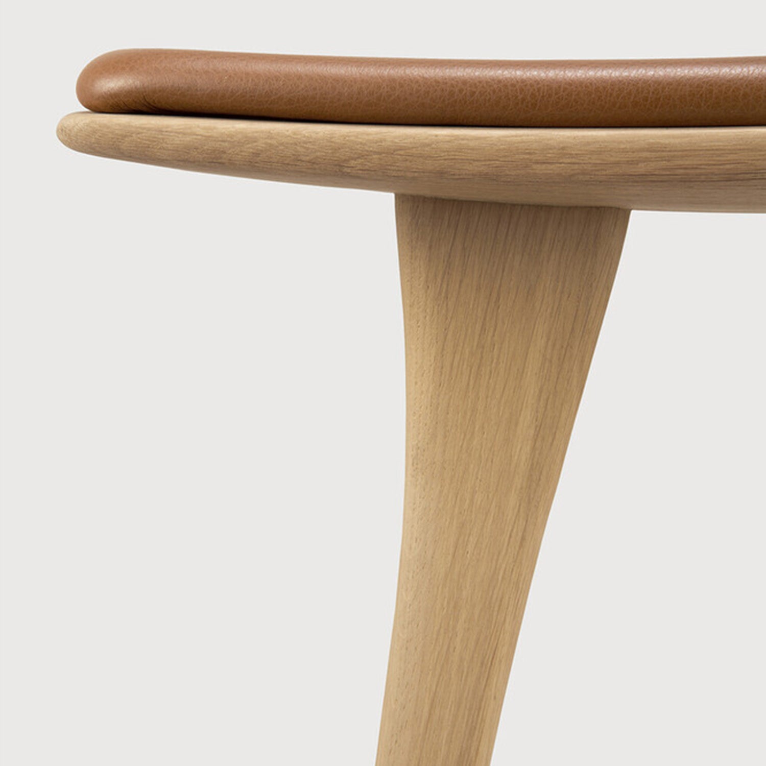 Ethnicraft Osso Oak Leather Counter Stool Set of 2