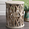 Basket Weave Accent Table Set of 2