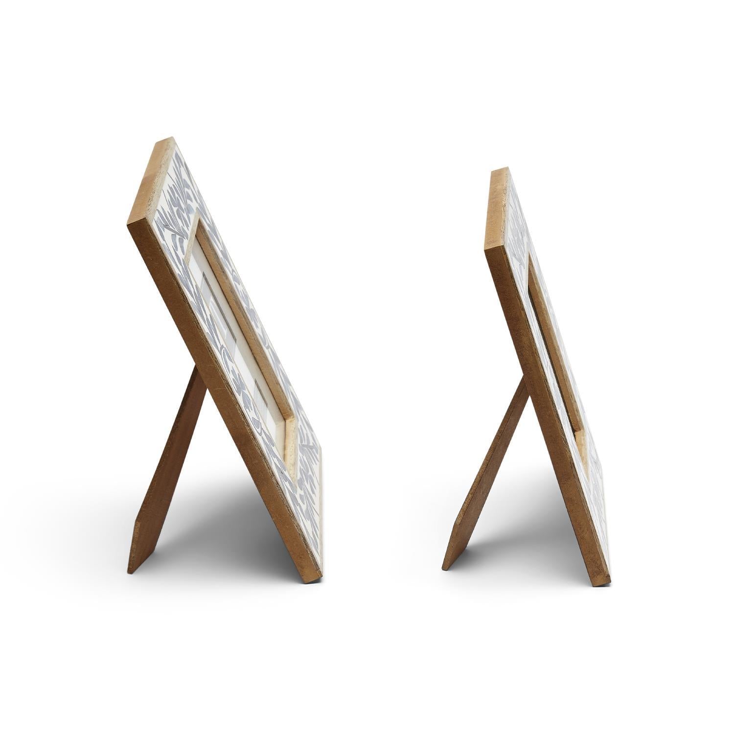 Blue Belle Bone Inlay Photo Frame Set of 2