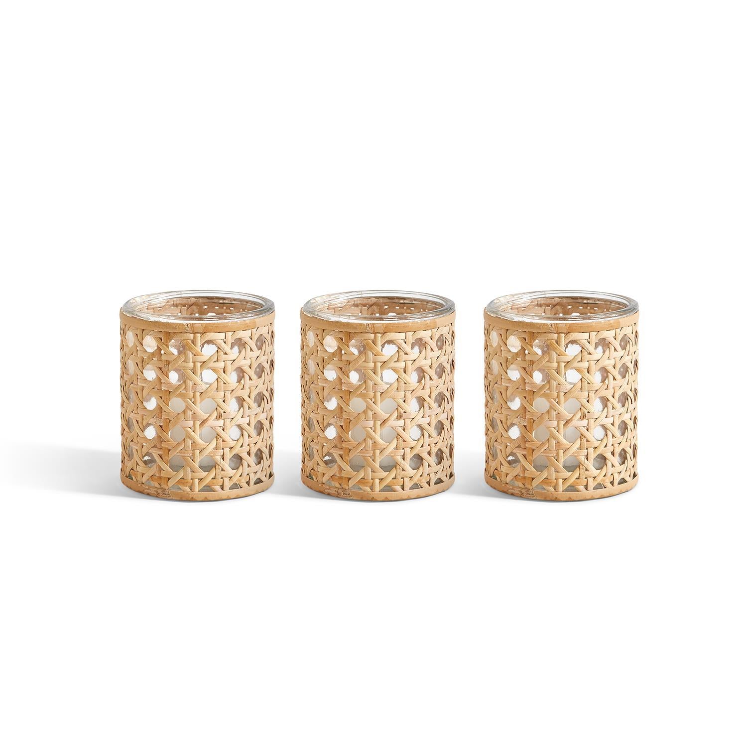 Lumingnon Cane Webbing Candleholder/Vase Set of 3