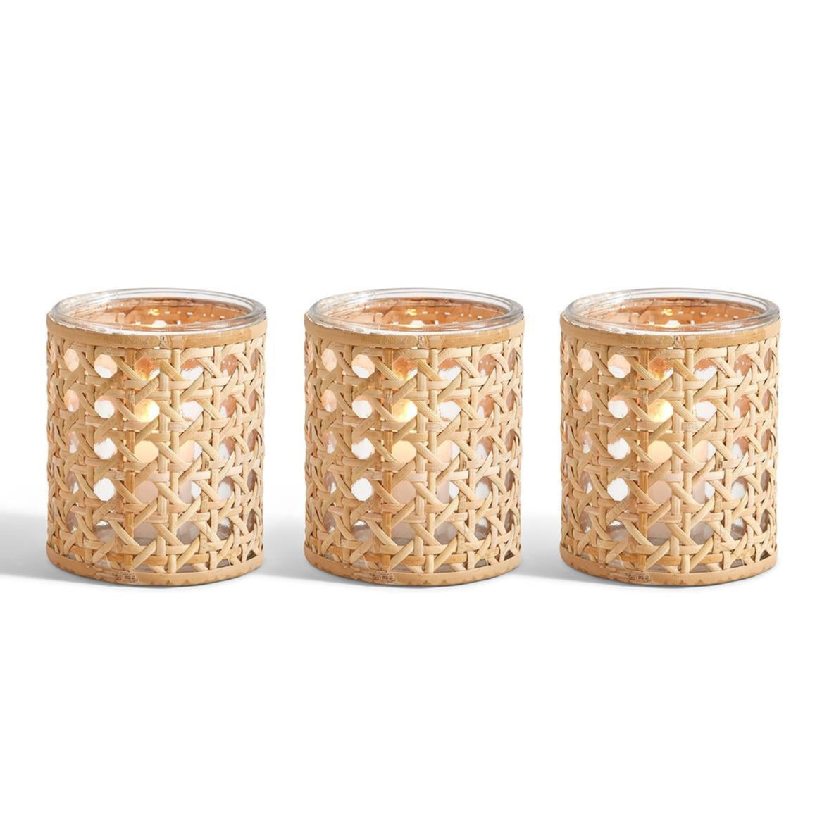 Lumingnon Cane Webbing Candleholder/Vase Set of 3