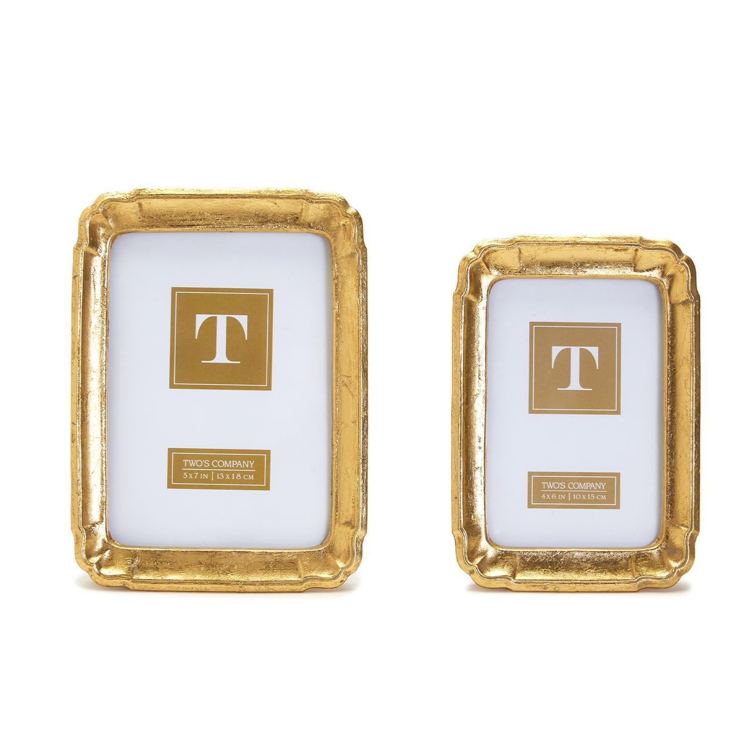 Bonheur Gold Leaf Photo Frame Set of 2