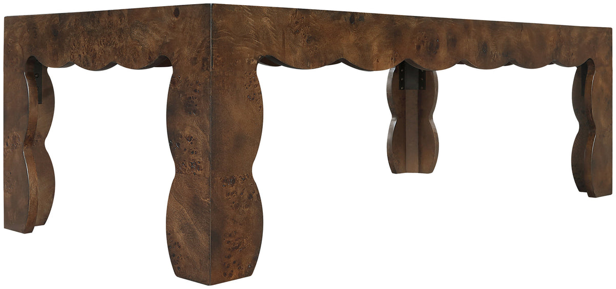 Vassa Brown Burl Veneer Coffee Table