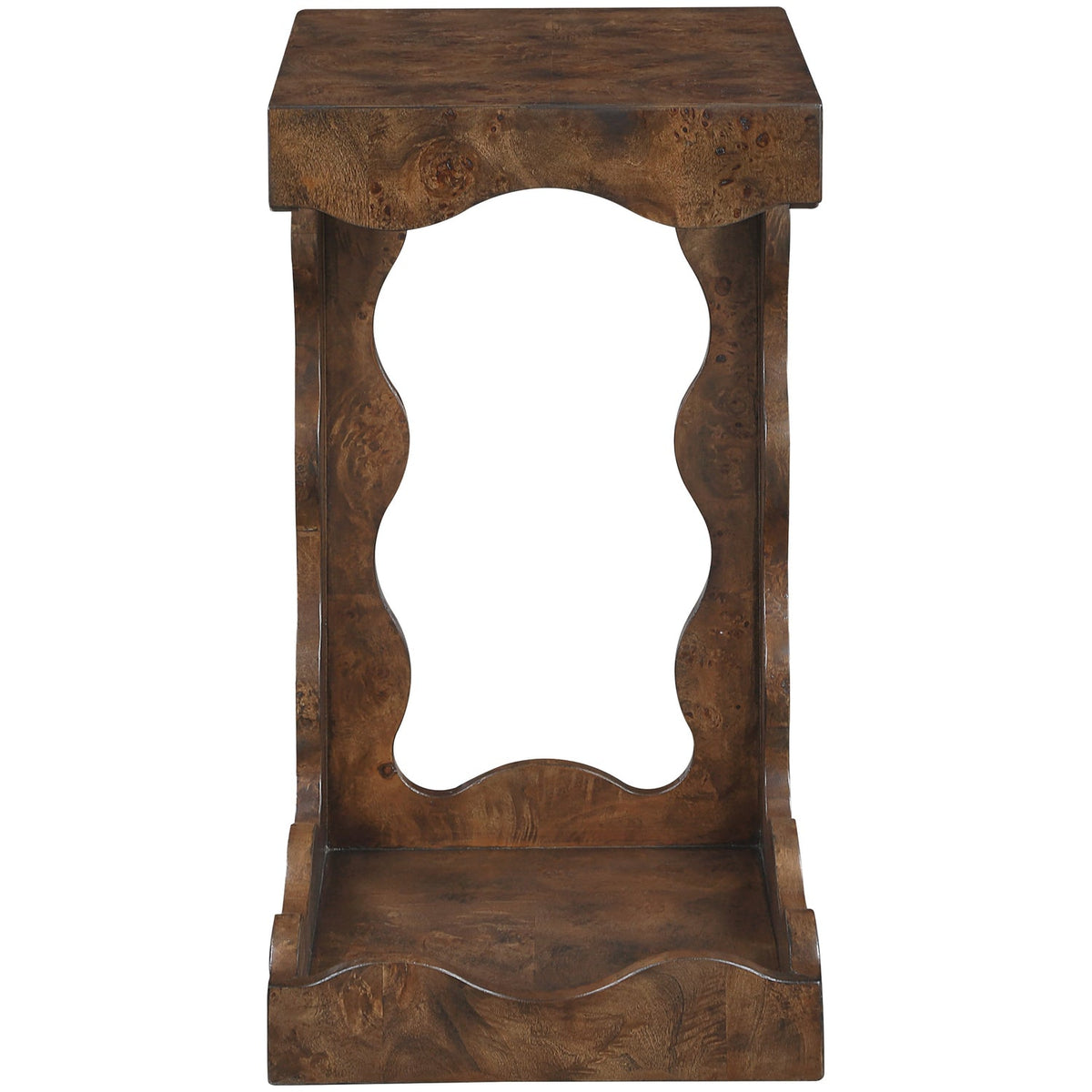 Vassa Brown Burl Veneer End Table Set of 2
