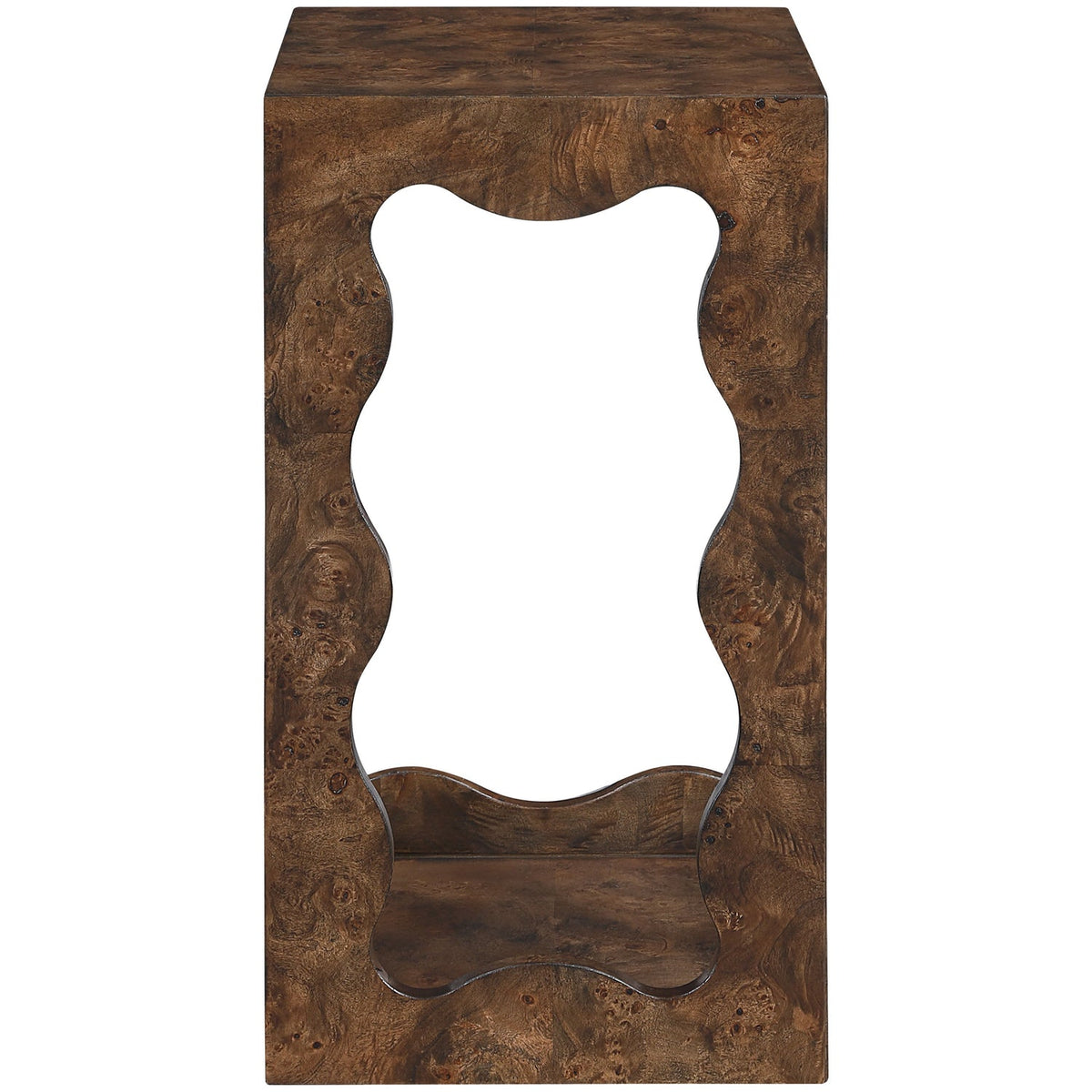 Vassa Brown Burl Veneer End Table Set of 2