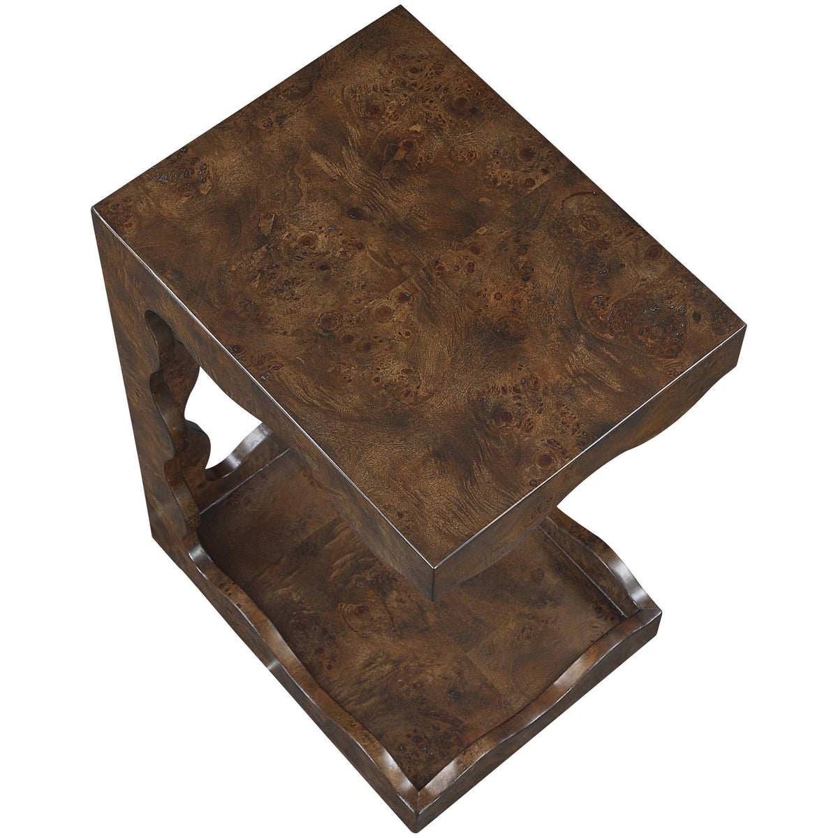 Vassa Brown Burl Veneer End Table Set of 2