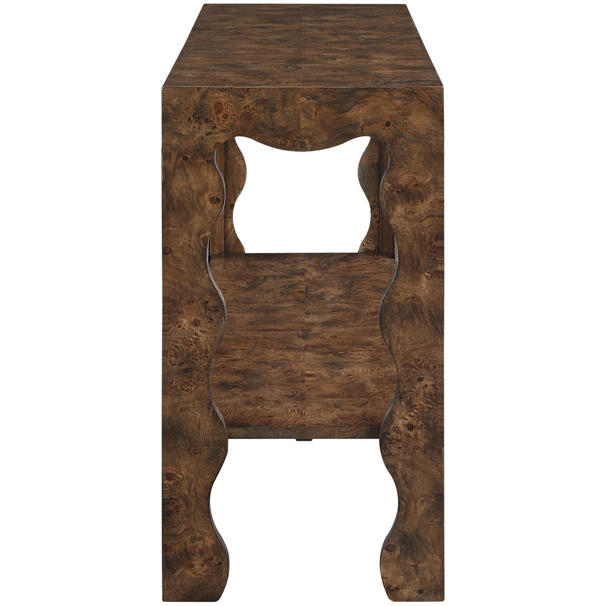 Vassa Brown Burl Veneer Console Table