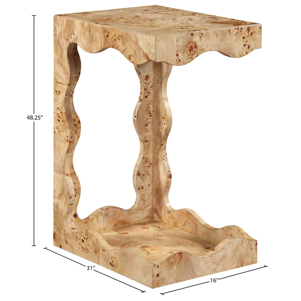 Vassa Natural Burl Veneer End Table Set of 2