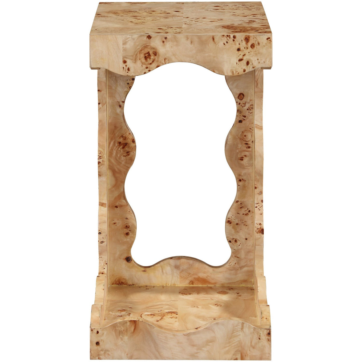 Vassa Natural Burl Veneer End Table Set of 2