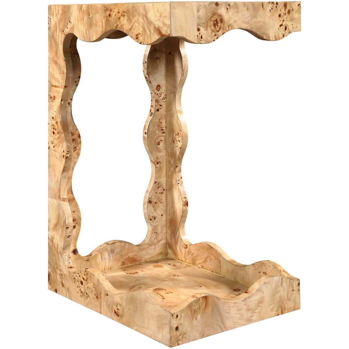 Vassa Natural Burl Veneer End Table Set of 2