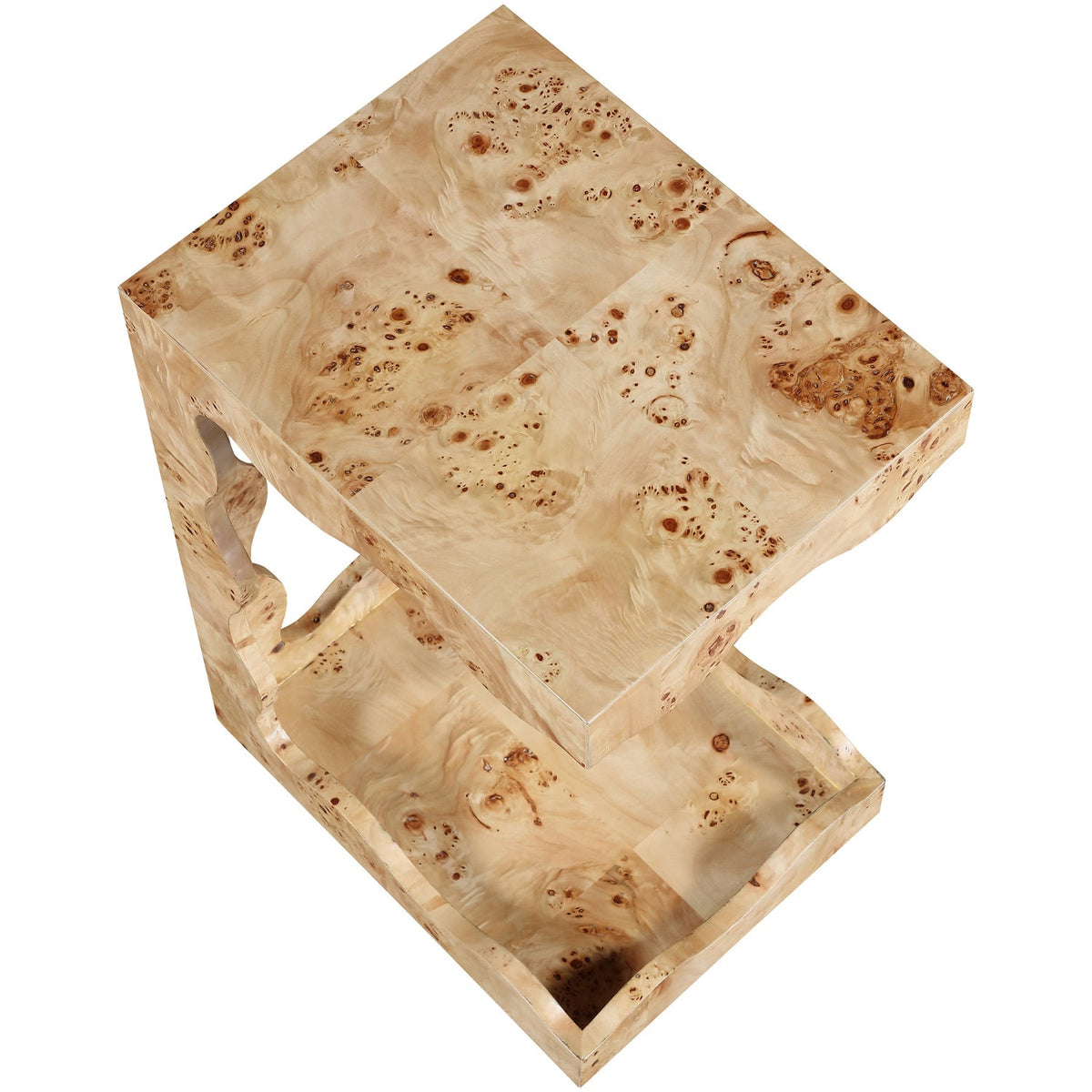 Vassa Natural Burl Veneer End Table Set of 2