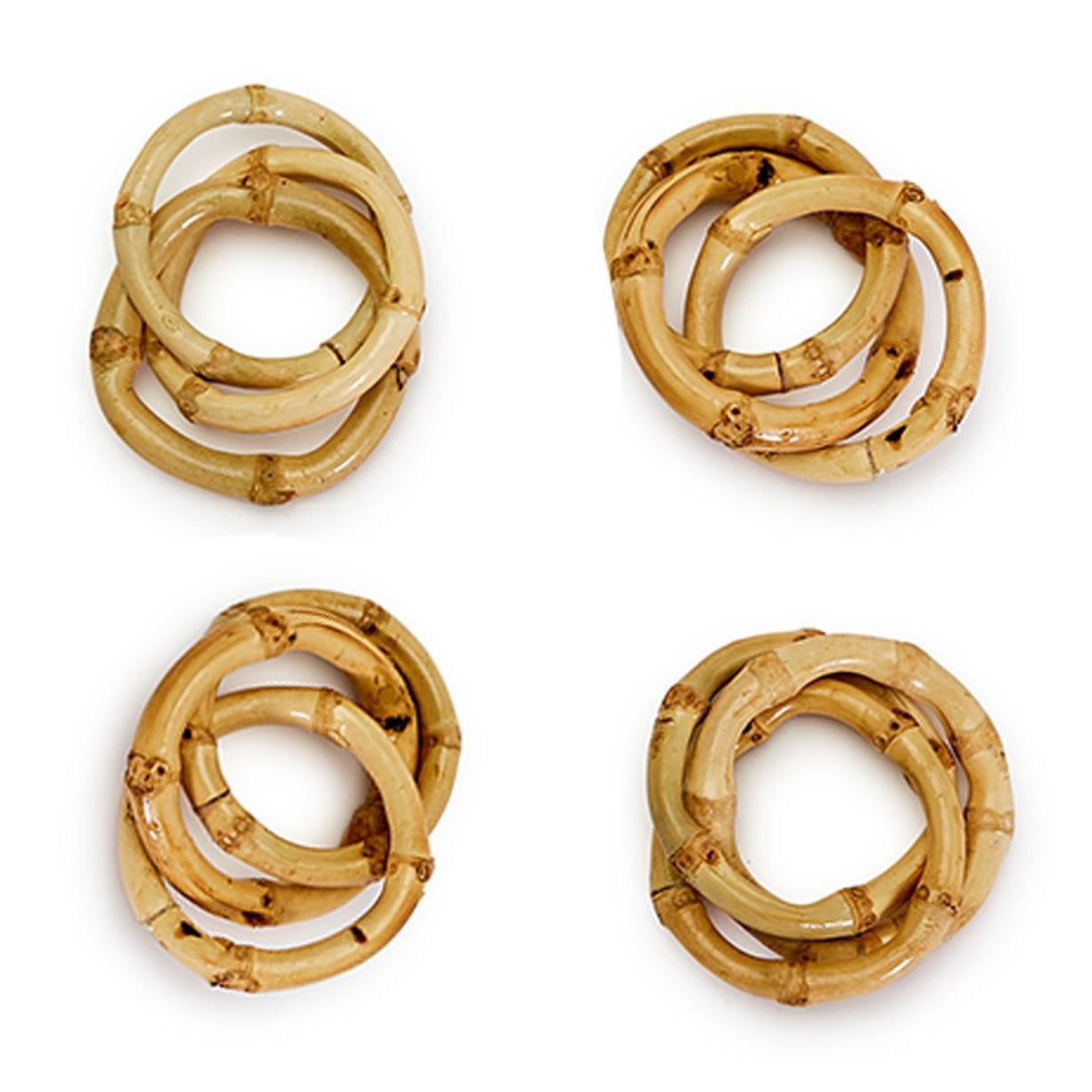 Bamboo Trio Napkin Ring Set of 4