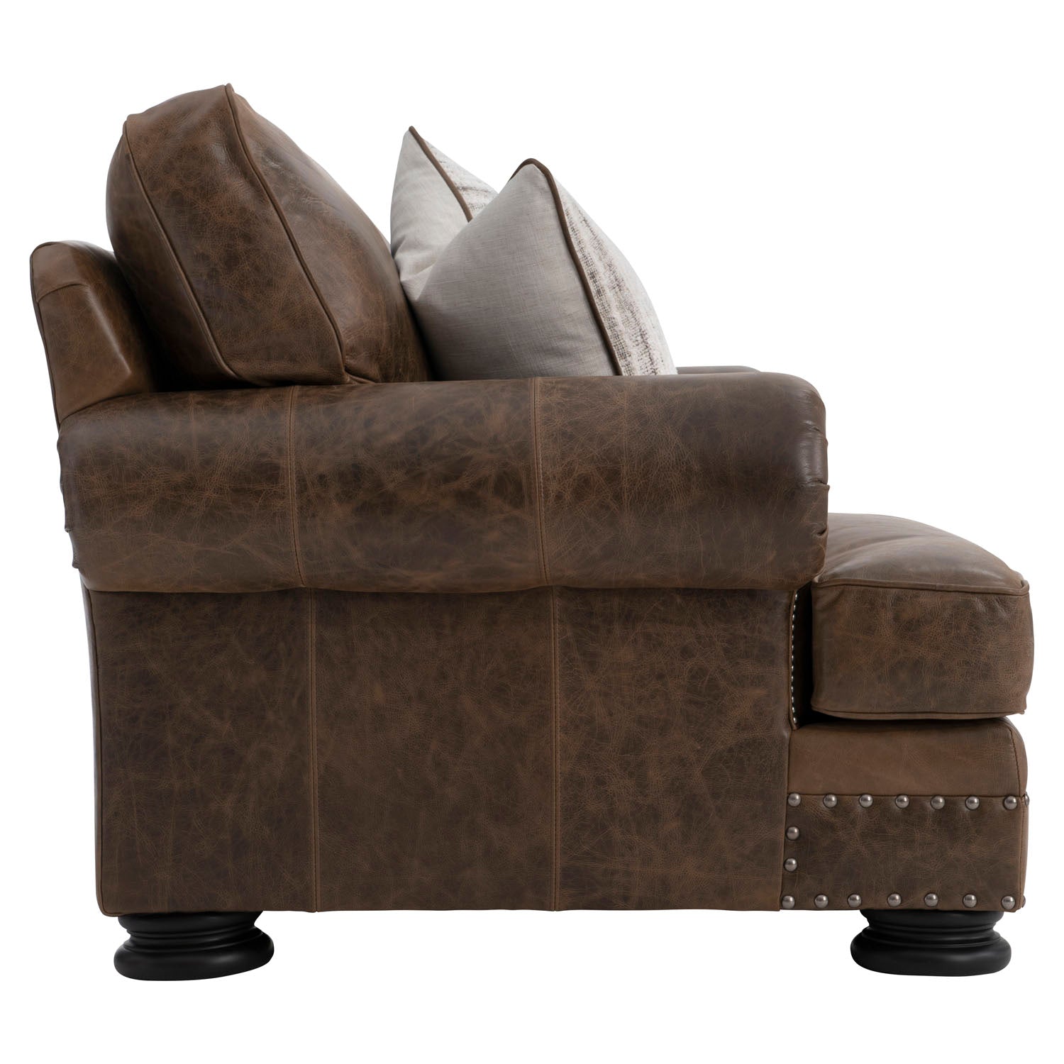 Bernhardt Living Foster Mocha Leather Chair