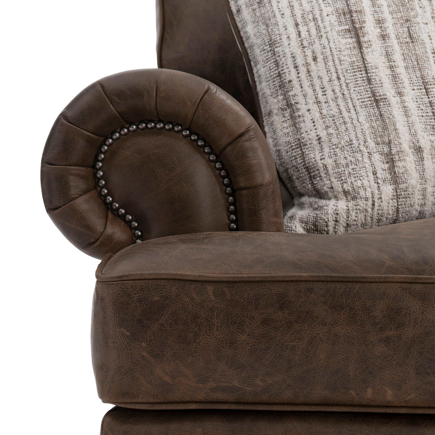 Bernhardt Living Foster Mocha Leather Chair