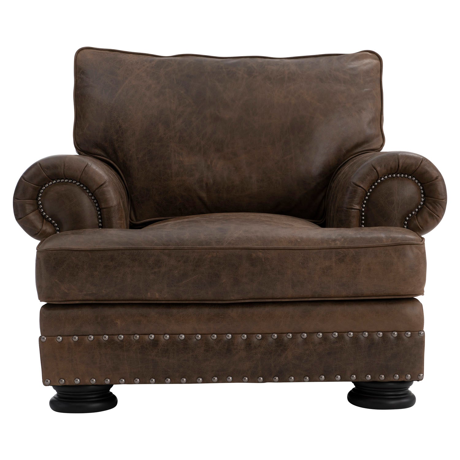 Bernhardt Living Foster Mocha Leather Chair