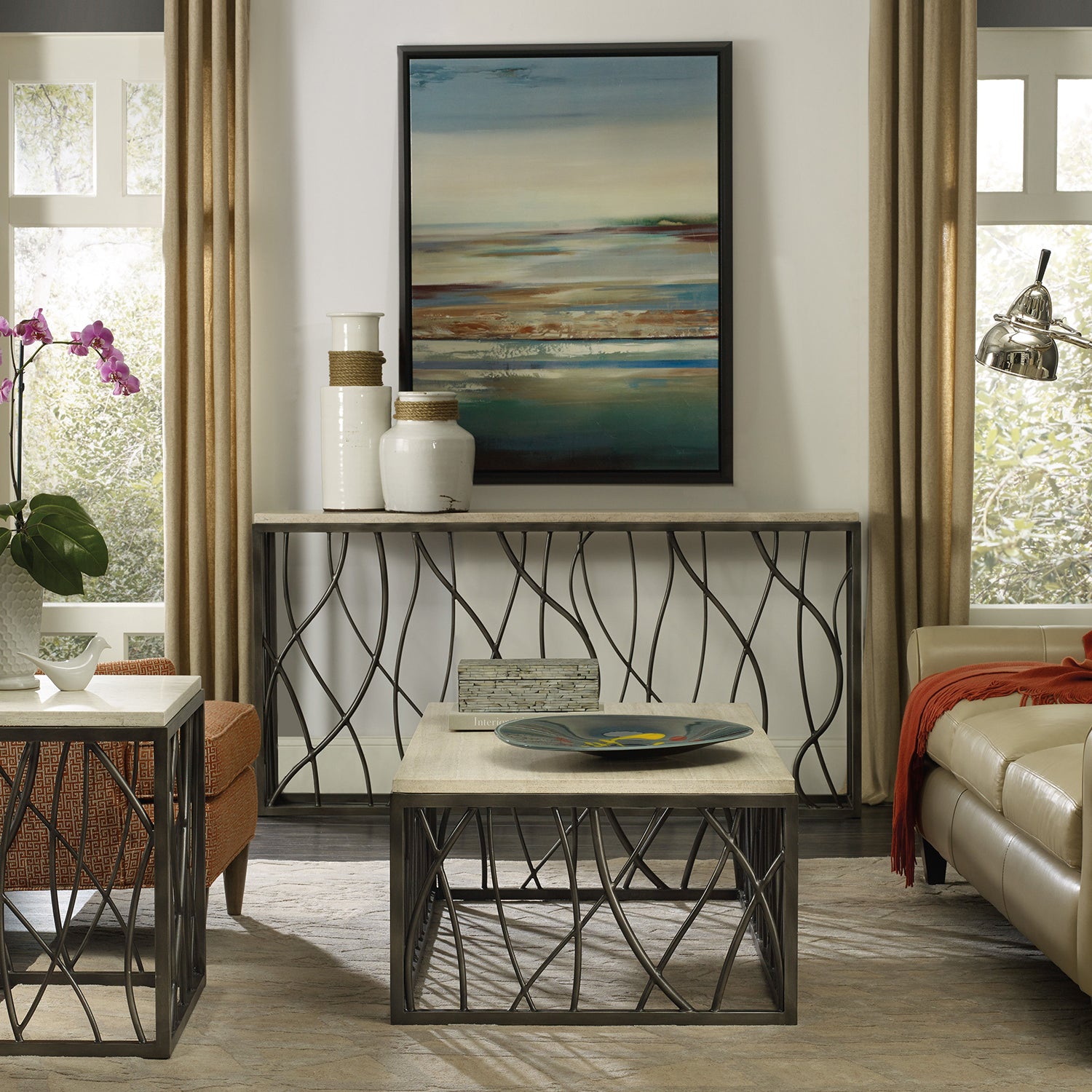 Hooker Furniture Travertine Console Table