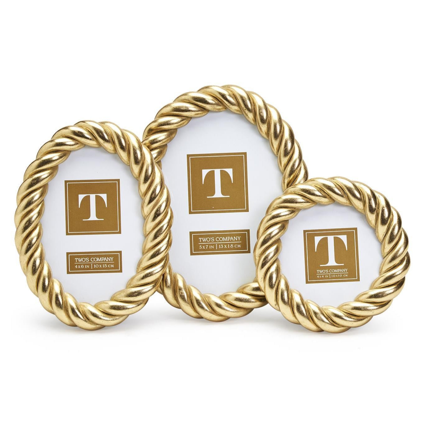 Gilded Rope Finish Photo Frame Set of 3