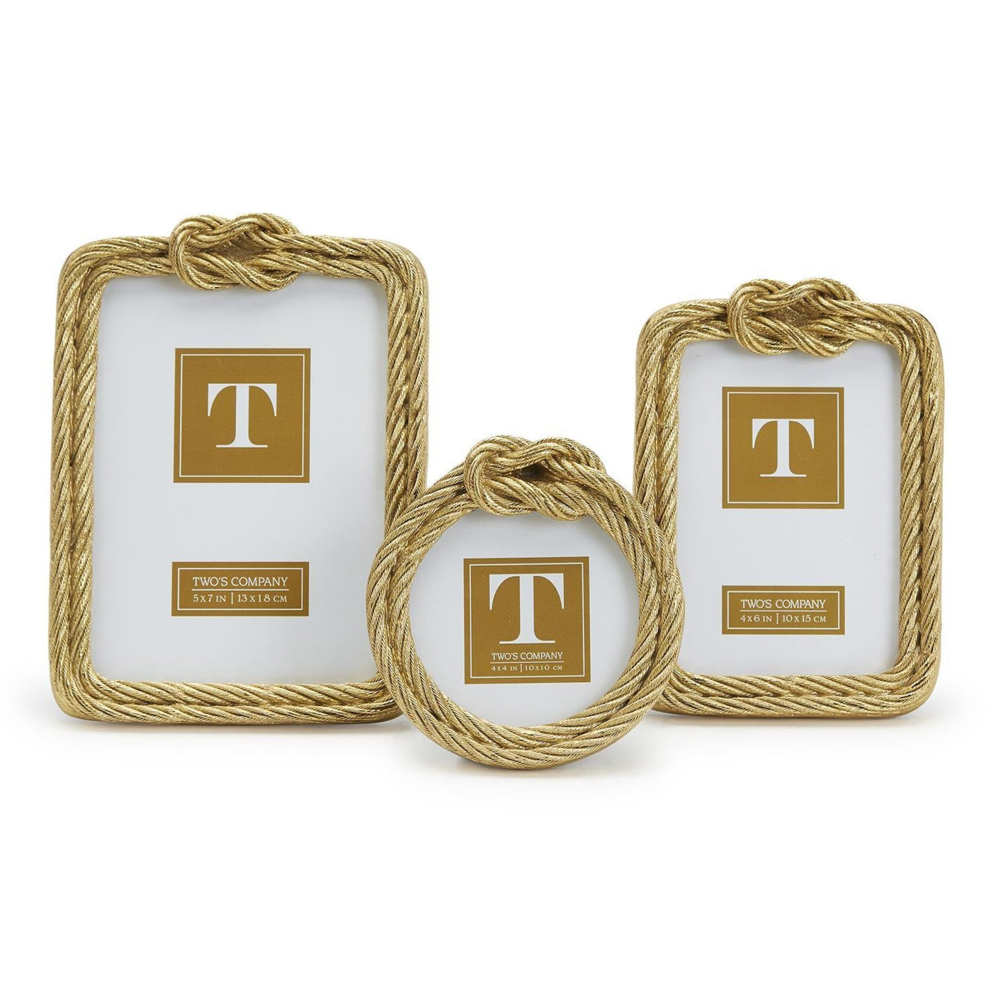 Golden Threads Knot Rope Photo Frame Set of 3