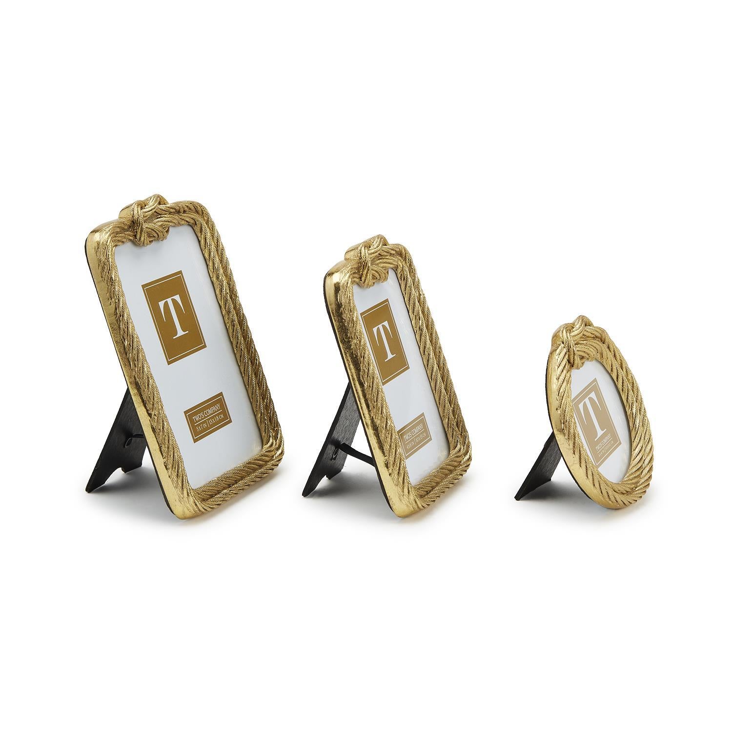 Golden Threads Knot Rope Photo Frame Set of 3