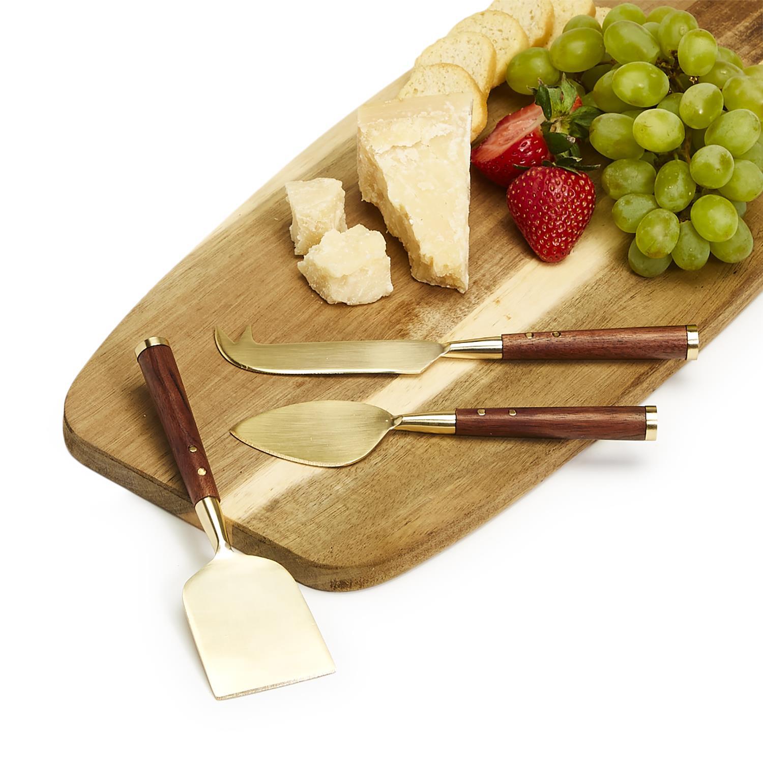 Acacia Wood Cheese Knives Set of 3