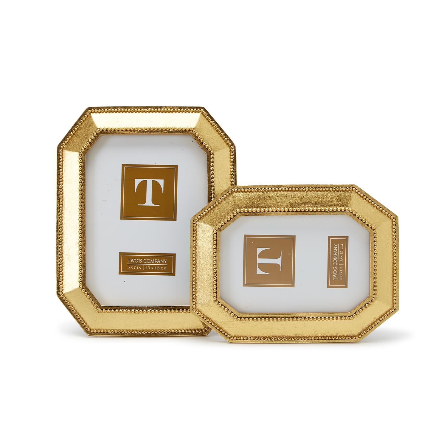 Beads of Gold Photo Frame Set of 2