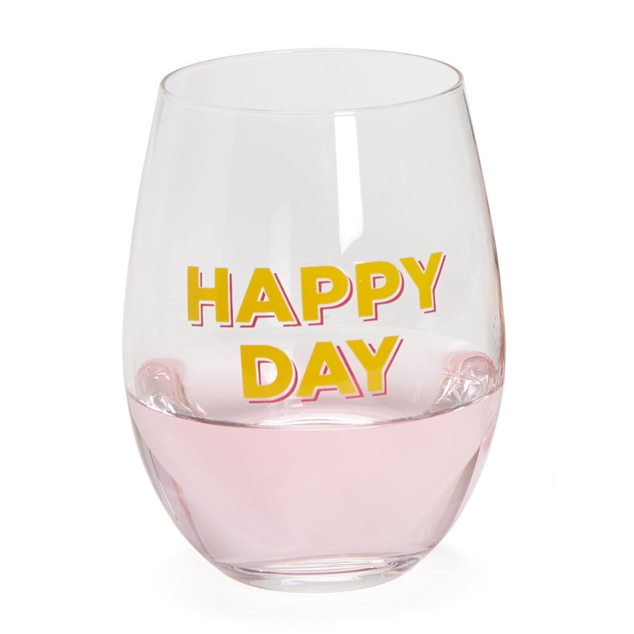 Happy Day Stemless Wine Glass & Wine Stopper Set