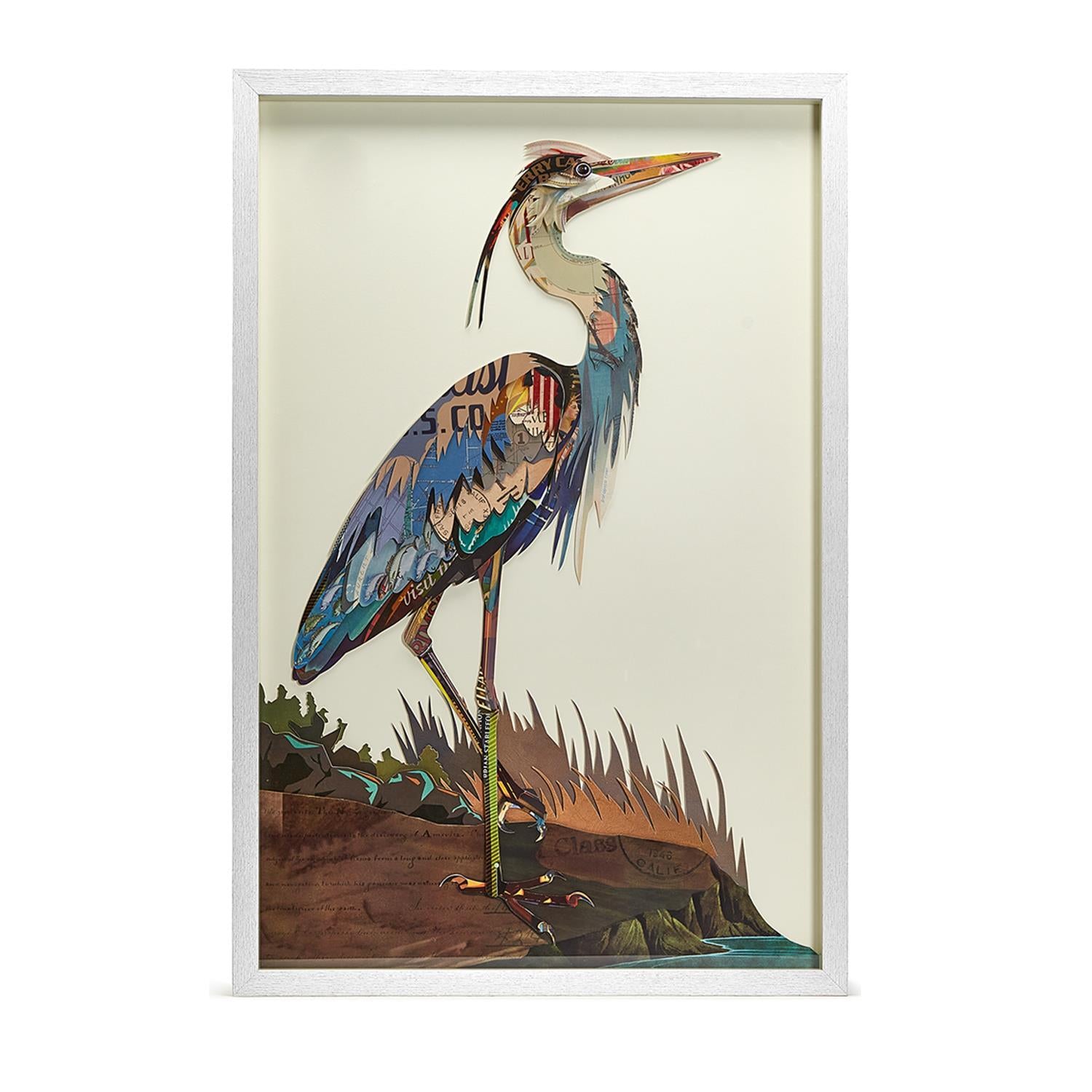 Crane Paper Collage Wall Art Set of 2
