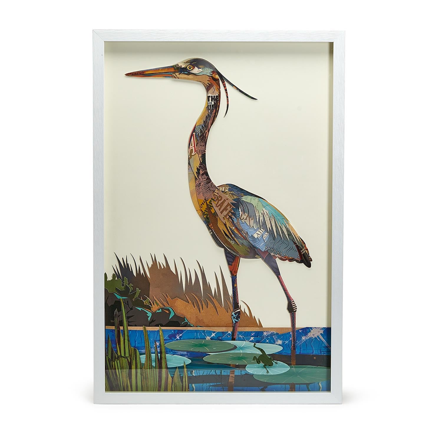 Crane Paper Collage Wall Art Set of 2