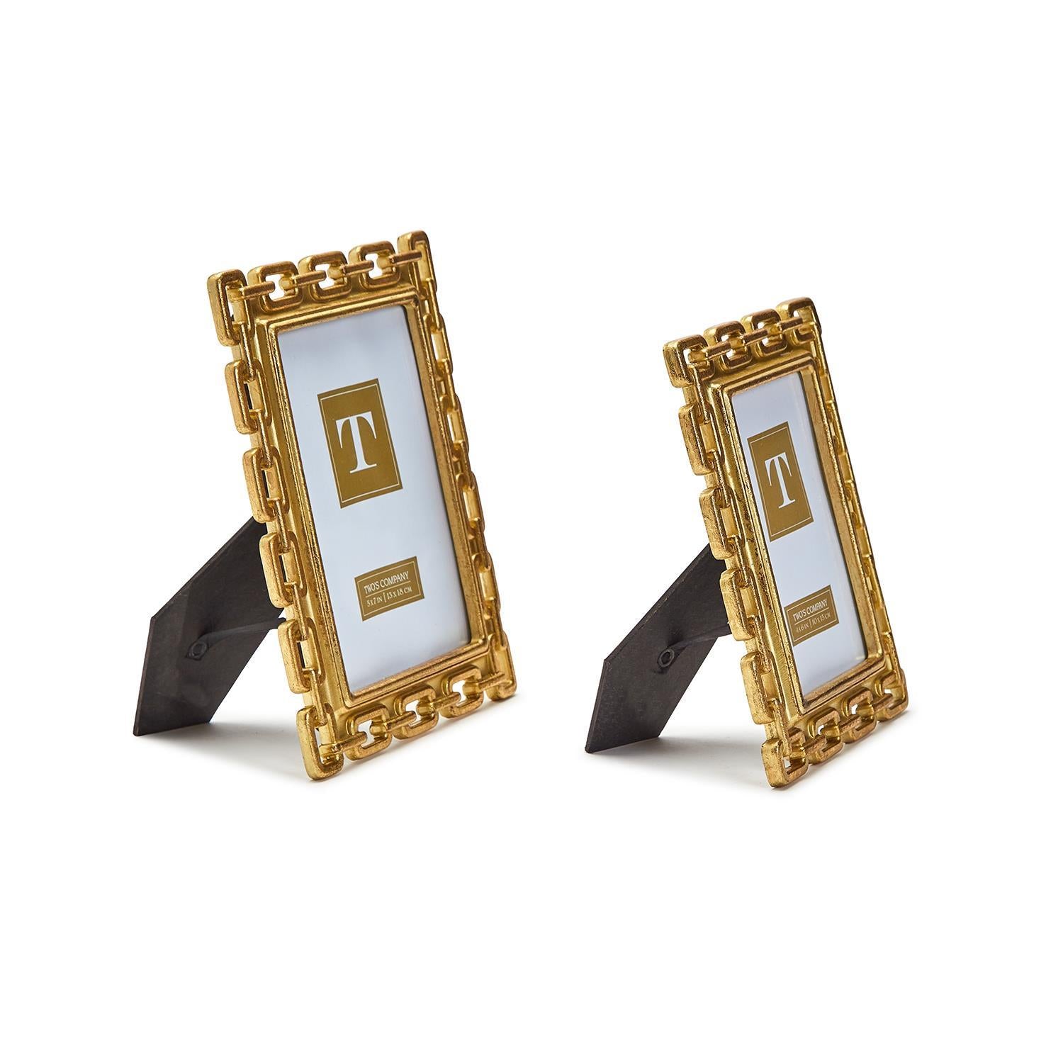 Gold Chain Photo Frame Set of 2