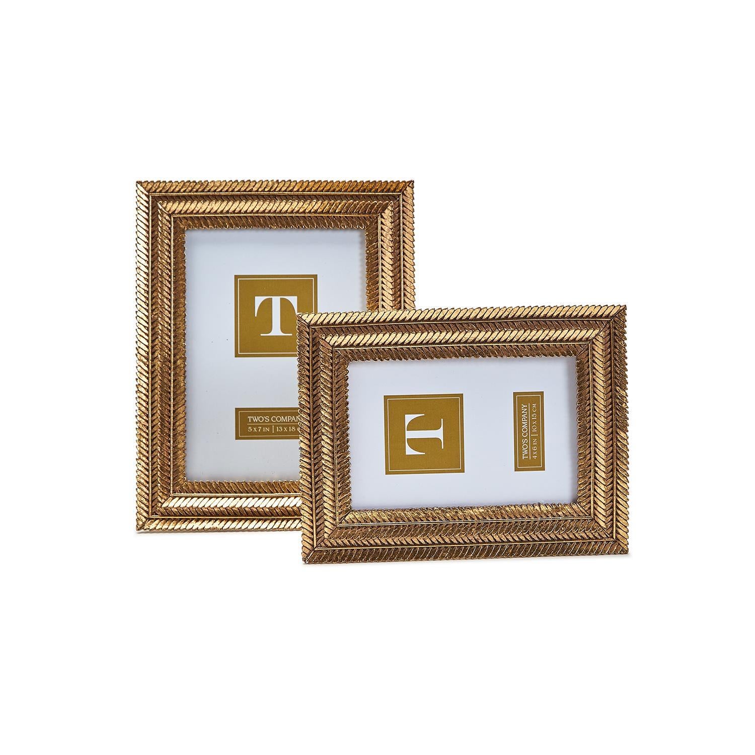 Gold Fern Photo Frame Set of 2