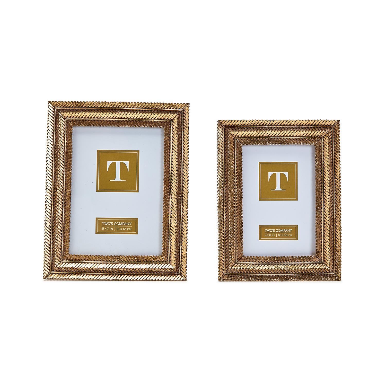 Gold Fern Photo Frame Set of 2