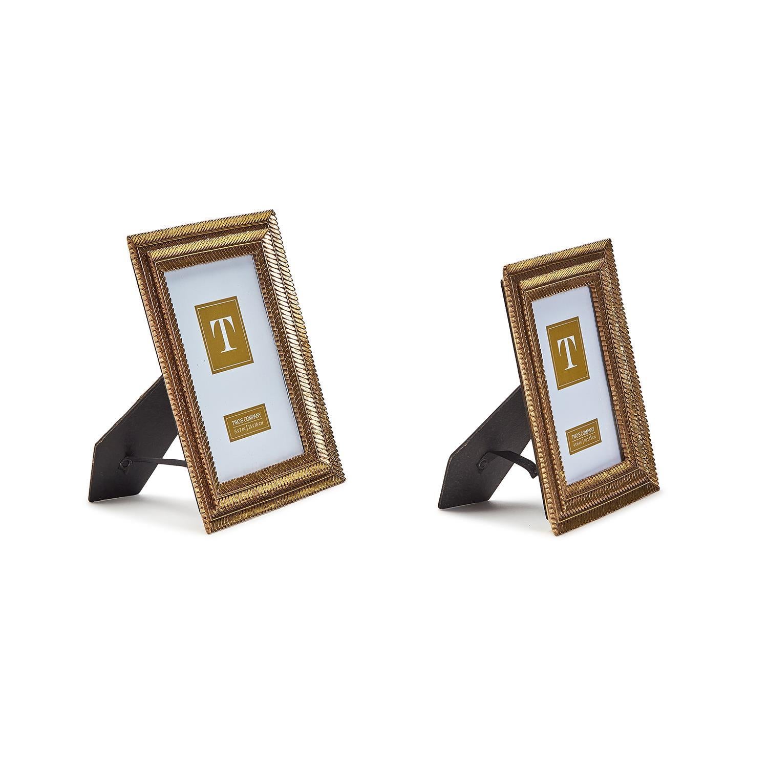 Gold Fern Photo Frame Set of 2
