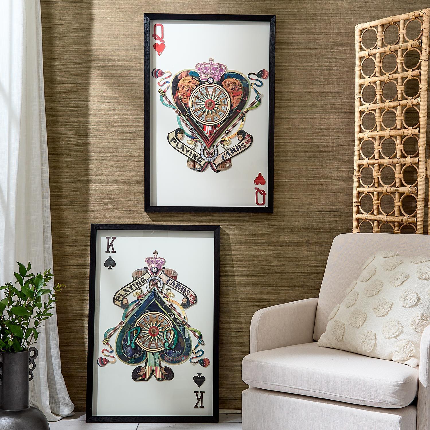 King and Queen Playing Card Wall Art Set of 2
