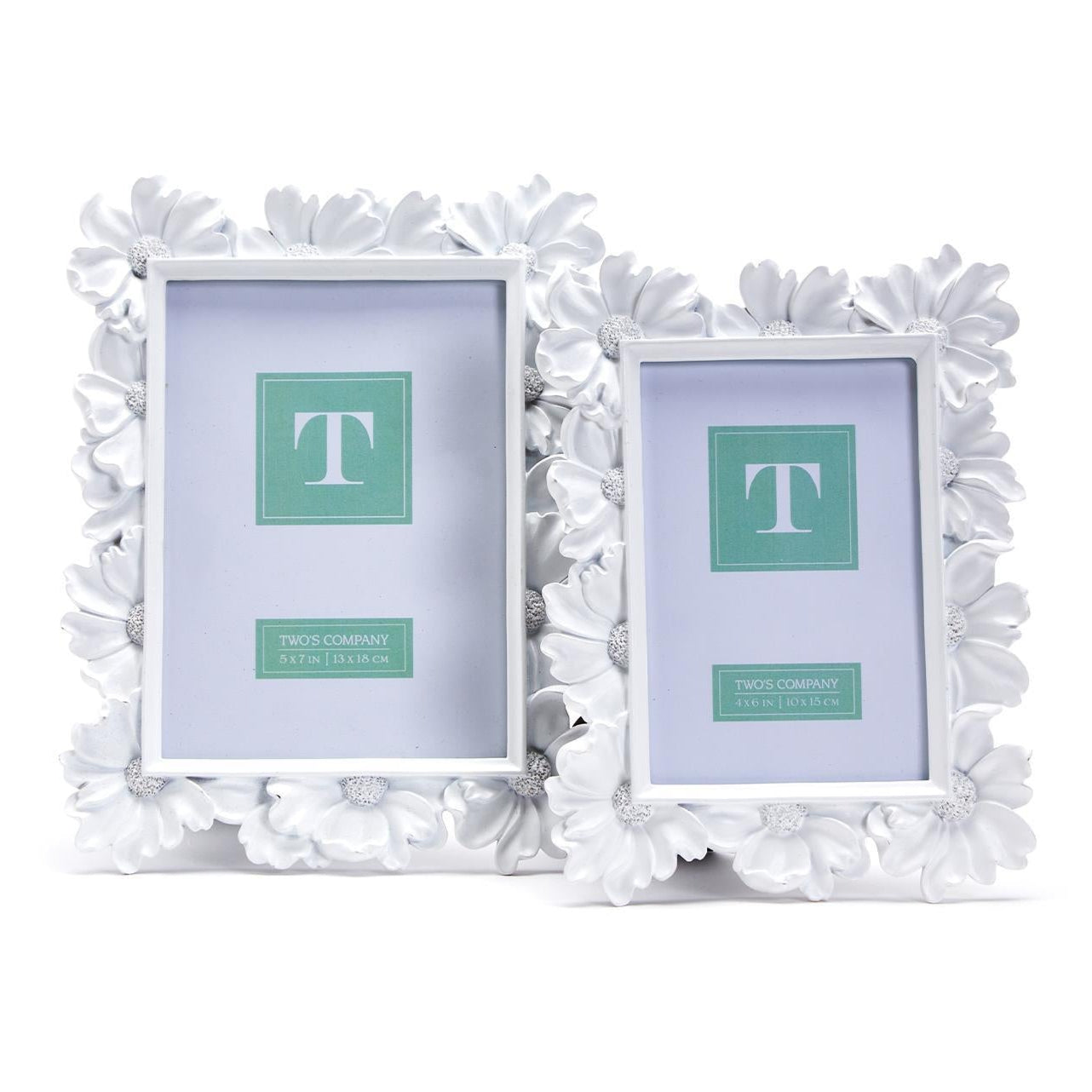 White Daisy Photo Frame Set of 2