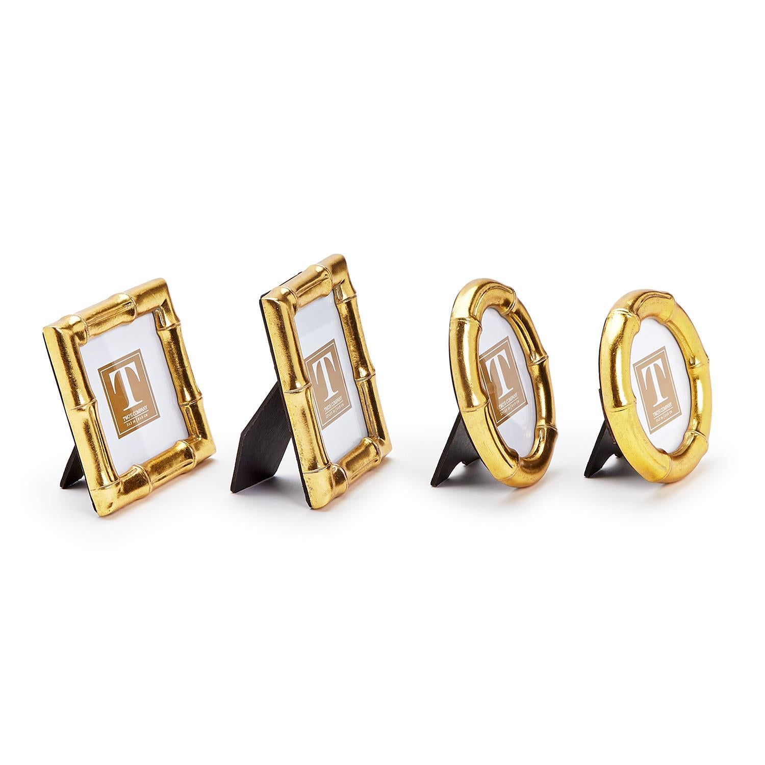 Gold Faux Bamboo Photo Frame Set of 4