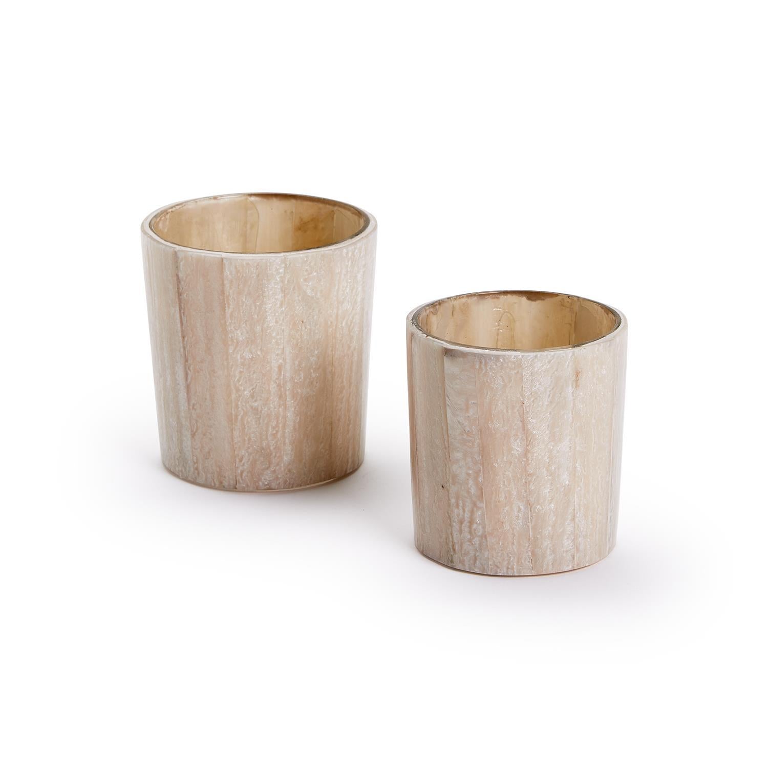 Selenite Effect Candle Holder Set of 2