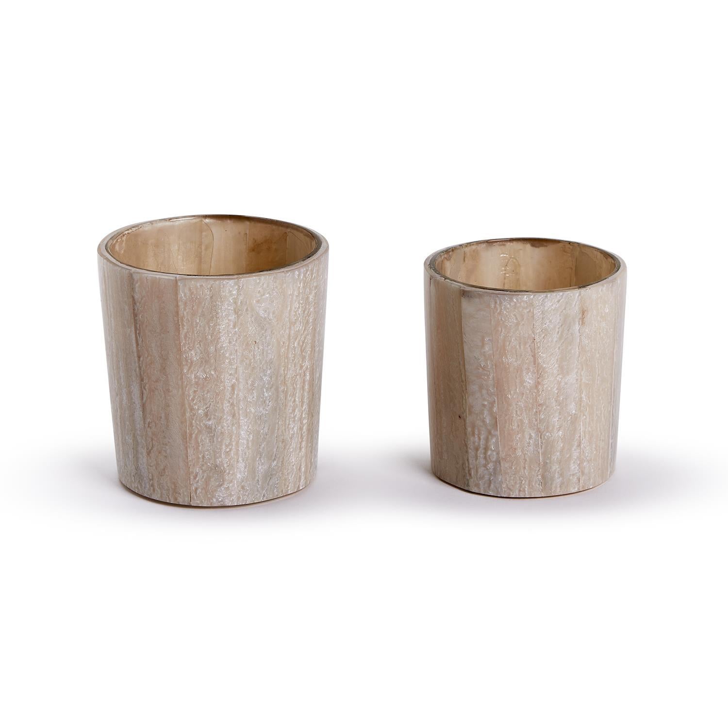 Selenite Effect Candle Holder Set of 2