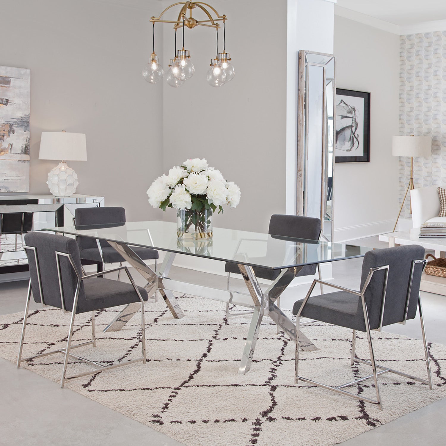 Bassett Mirror Polygon Dining Chair Set of 2