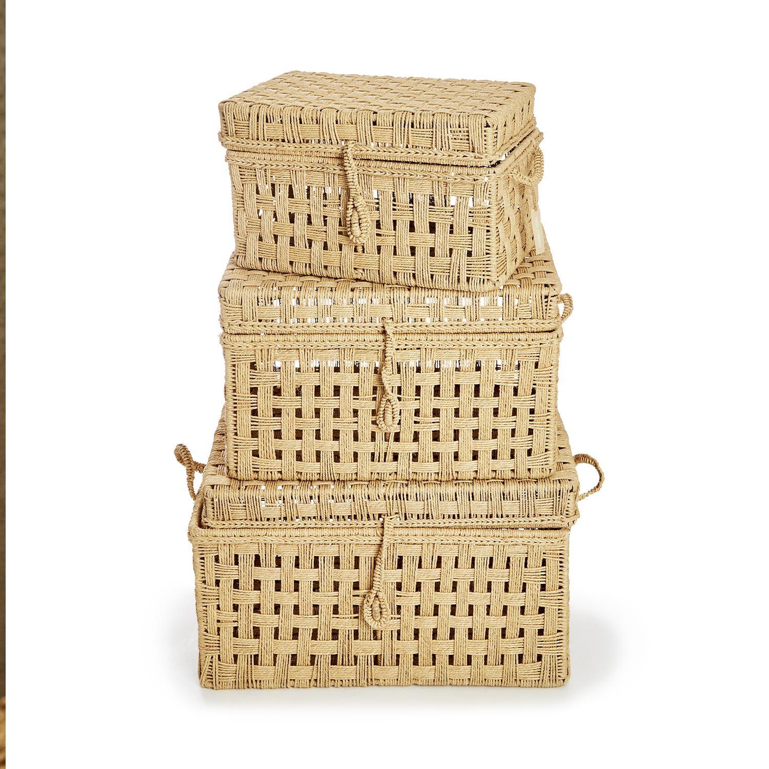 Jute Rope Trunk Set of 3