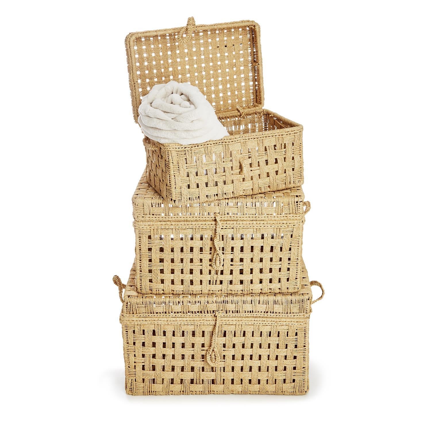 Jute Rope Trunk Set of 3