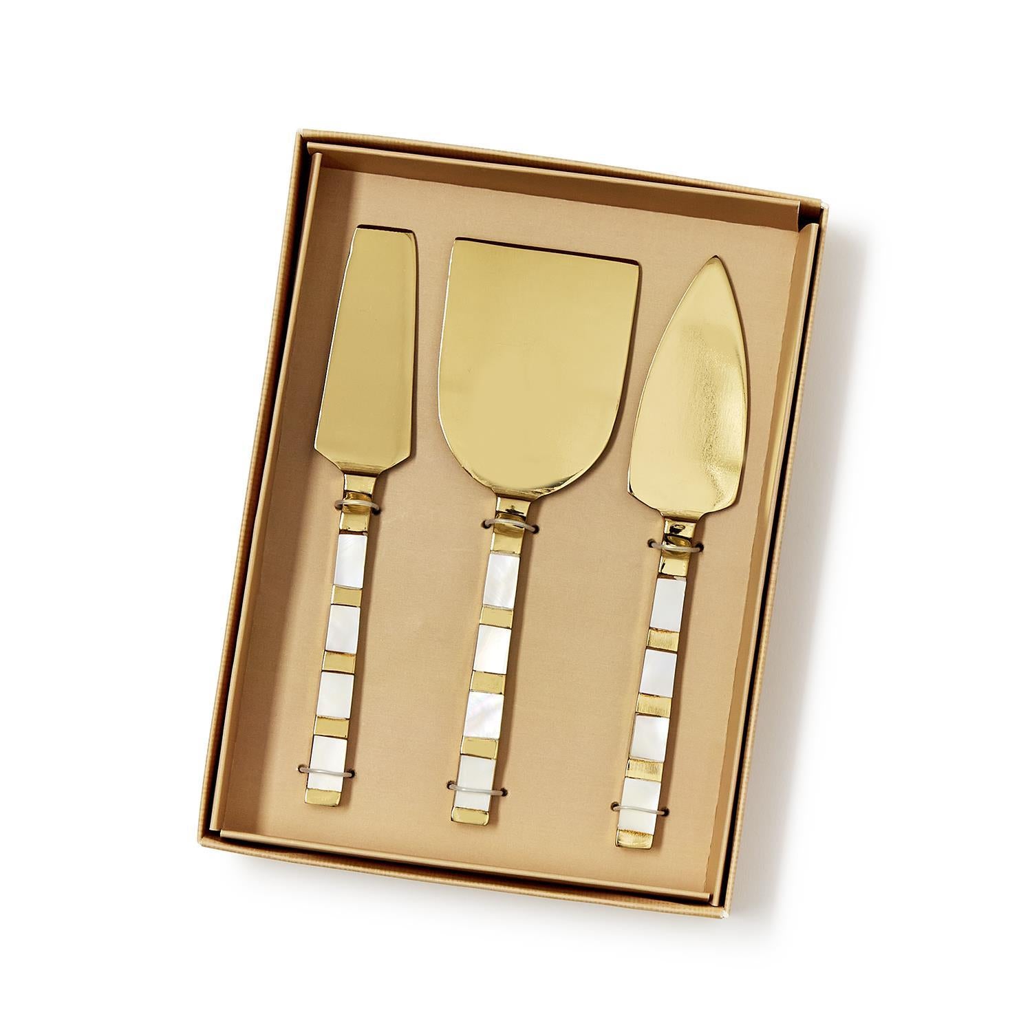 Mother of Pearl Cheese Knives Set of 3