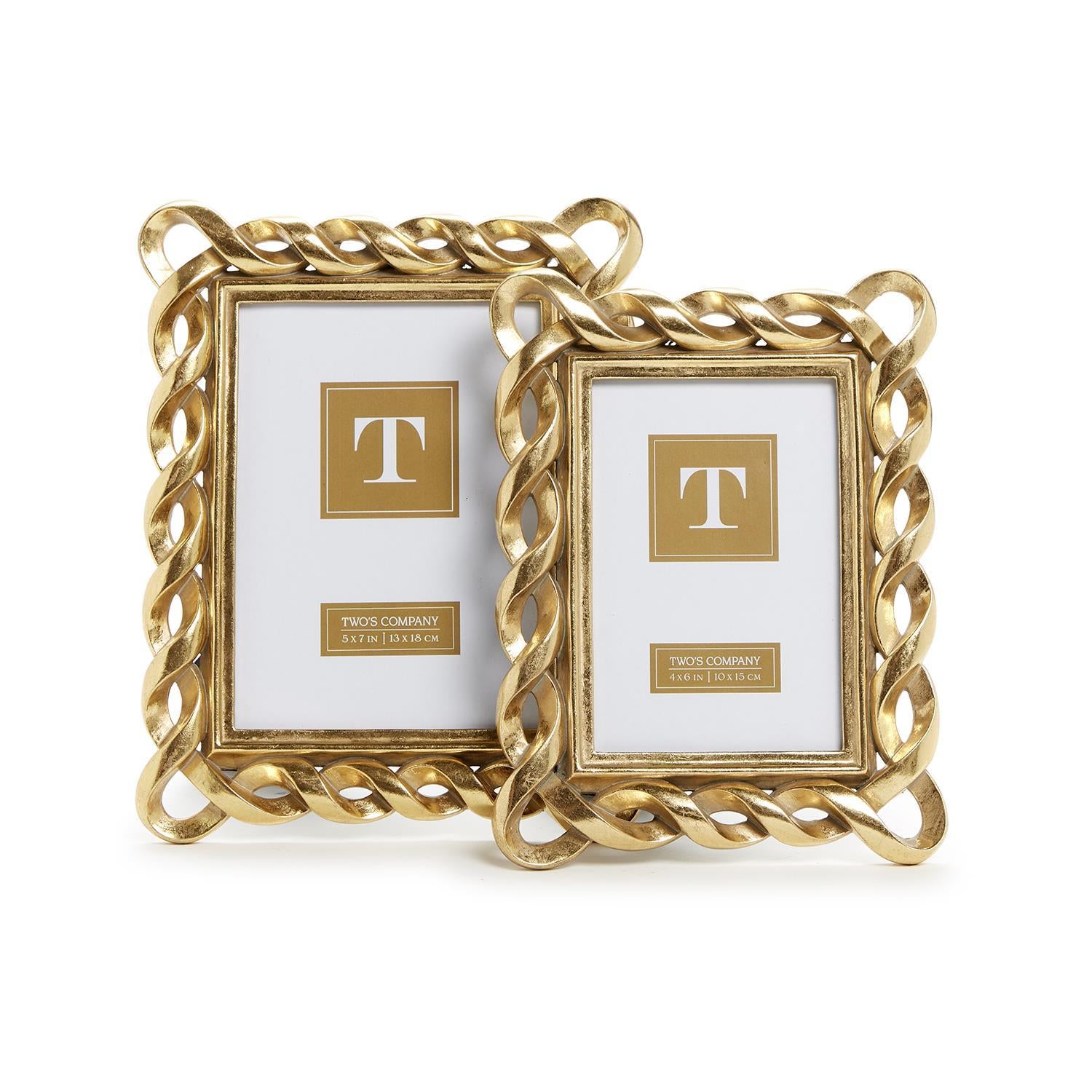 Gold Ribbon Photo Frame Set of 2
