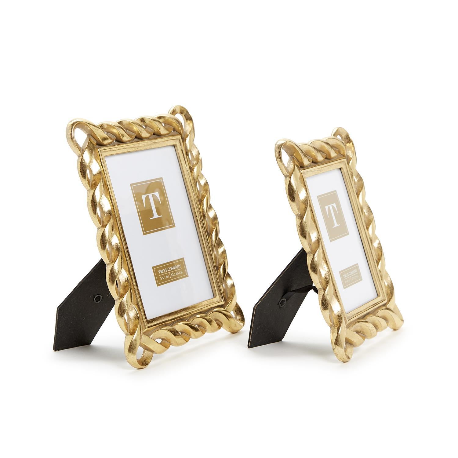 Gold Ribbon Photo Frame Set of 2